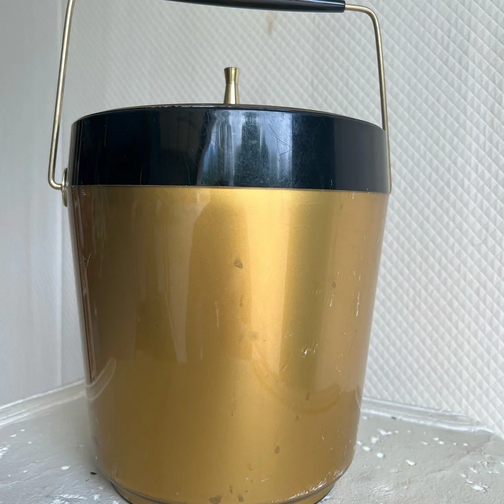 Mid Century Ice Bucket Wine Chiller, Atomic Style Vintage 1960s